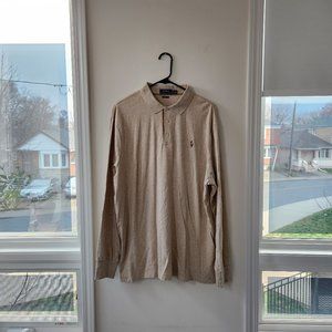 Polo by Ralph Lauren long sleeve polo shirt. Men's XL. Beige.